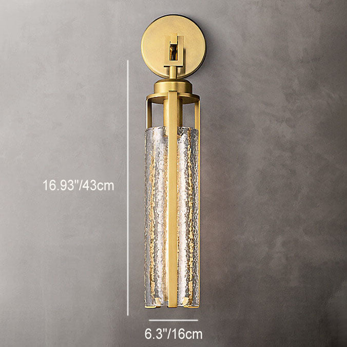 Aplique de pared de metal y vidrio de lujo ligero europeo con 1 luz 