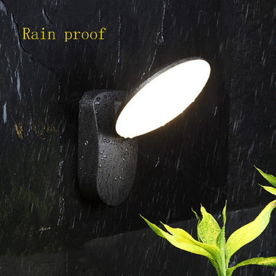 Lámpara de Aplique de Pared LED Impermeable para Exteriores de Círculo Simple 