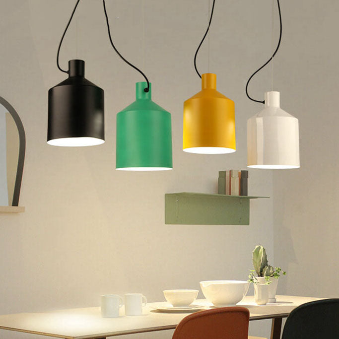 Nordic Macaron Bottle Shaped 1-Light Aluminum Pendant Light