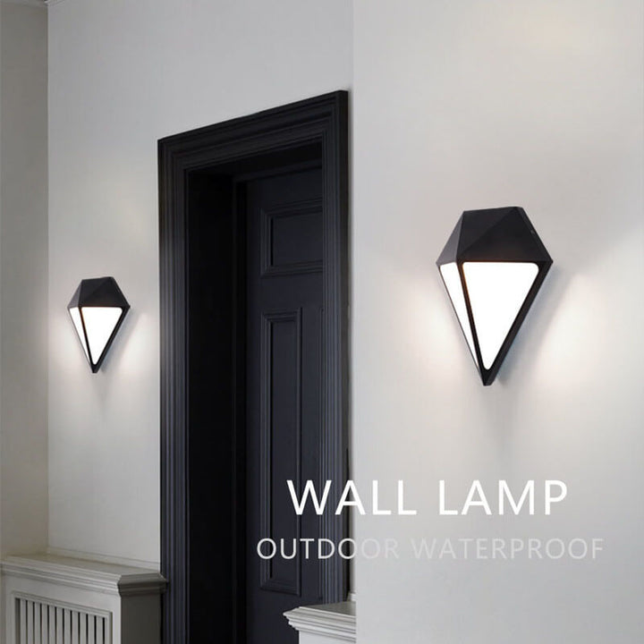 Lámpara de Aplique de Pared LED Impermeable para Exteriores con Forma de Diamante Industrial 