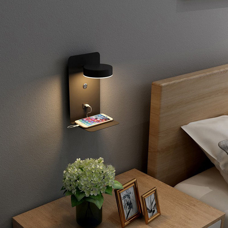 Modern Iron Square LED USB Rechargeable Wall Sconce Lamp