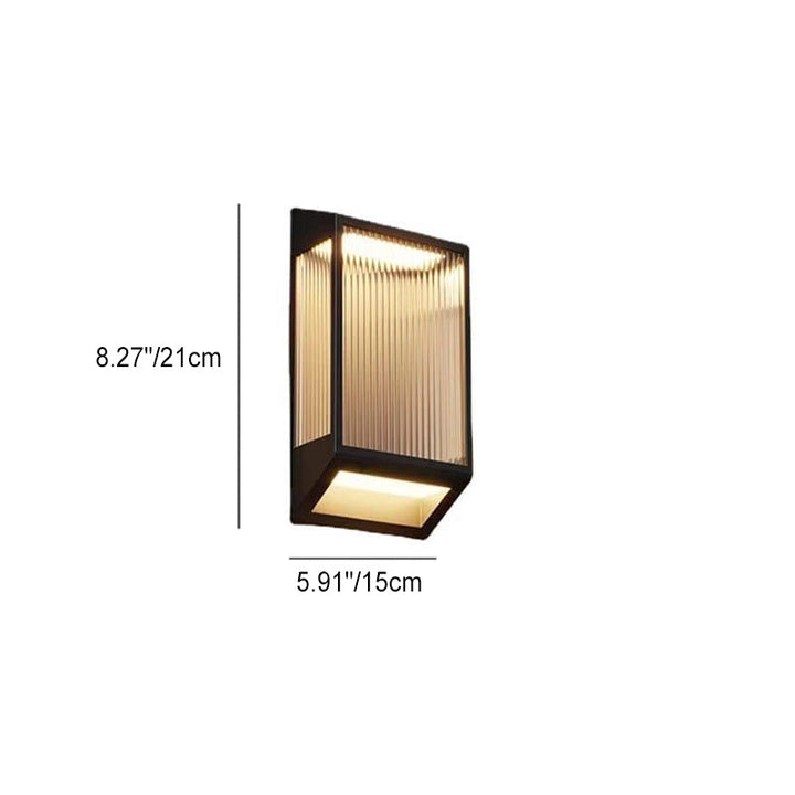 Moderne Solar-Wasserdichte Trapezförmige Edelstahl-Acryl-LED-Außenwandleuchte 