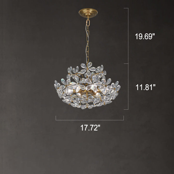 Lustre Fleur en Cristal de Luxe Français 6/8 Lumières 
