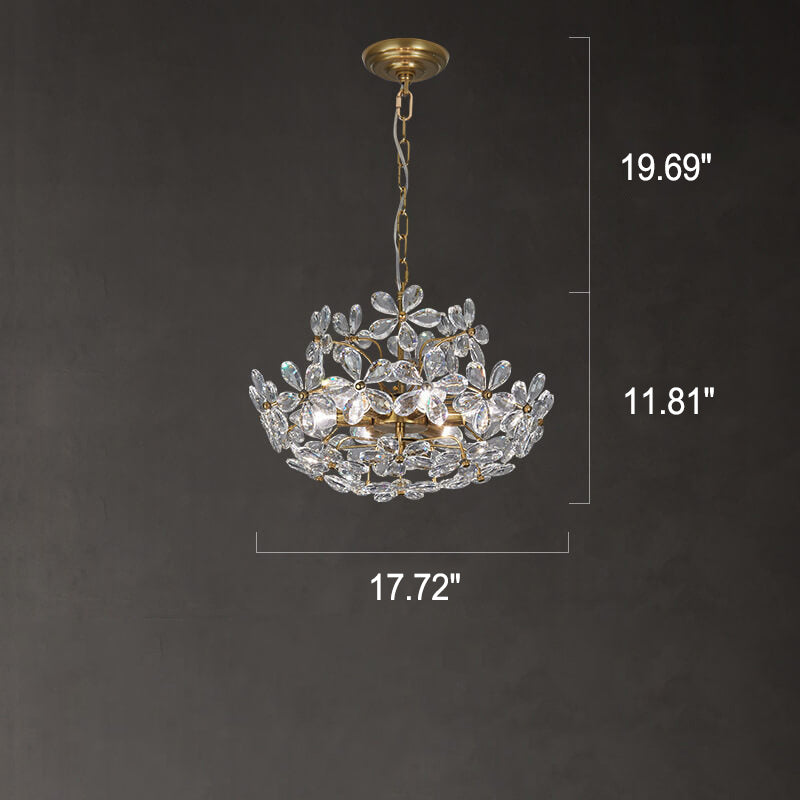 French Luxury Crystal Flower 6/8 Light Chandelier