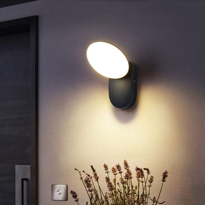 Lámpara de Aplique de Pared LED Impermeable para Exteriores de Círculo Simple 