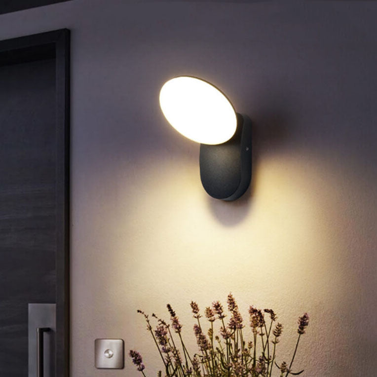 Lámpara de Aplique de Pared LED Impermeable para Exteriores de Círculo Simple 