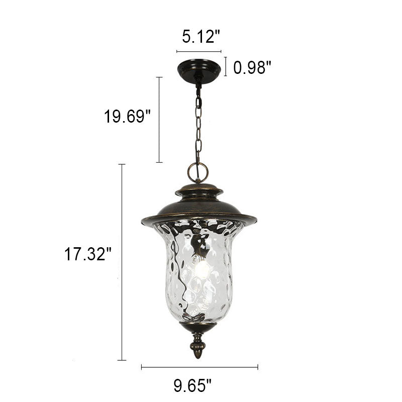 European Vintage Grapevine Outdoor Waterproof 1-Light Pendant Light