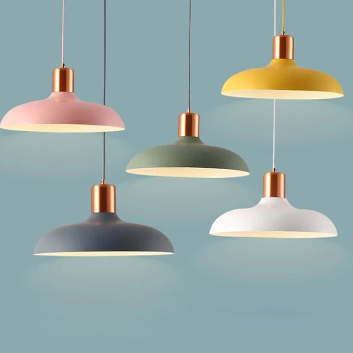 Lampe suspendue nordique créative à 1 lumière couleur macaron 
