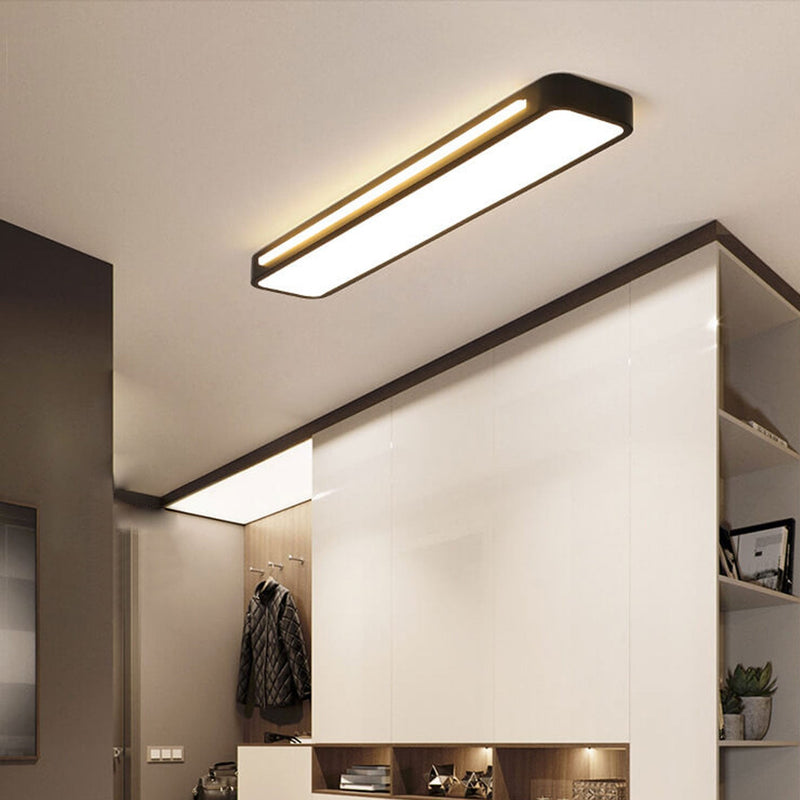 Nordic Minimalist Long LED Flush Mount Ceiling Light