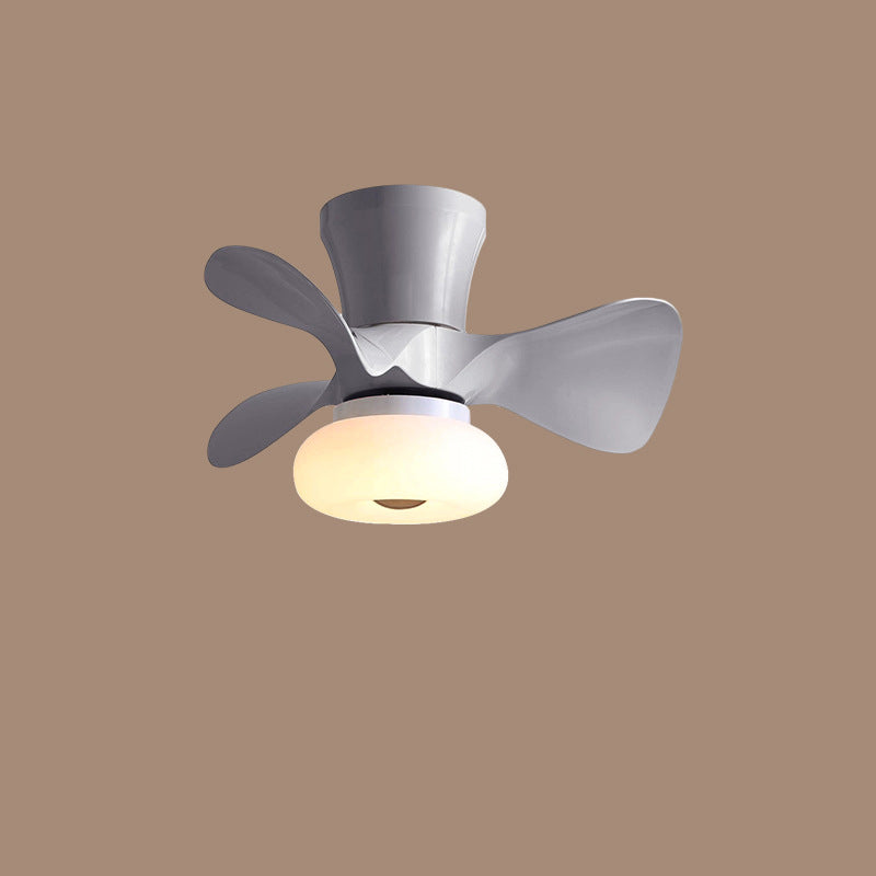 Moderne nordische Macaron LED-Deckenventilatorleuchte aus ABS und Metall zur halbbündigen Montage für das Wohnzimmer 