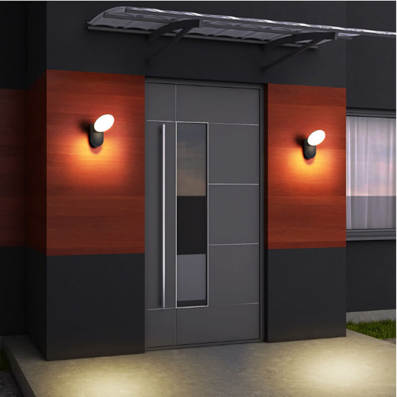 Lámpara de Aplique de Pared LED Impermeable para Exteriores de Círculo Simple 