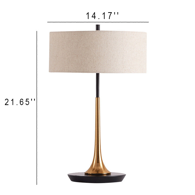 Nordische minimalistische Säulenstoff 1-Licht Tischlampe 