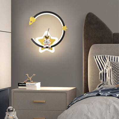 Modern Creative Astronaut Pentagram Kids LED Wall Sconce Lamp