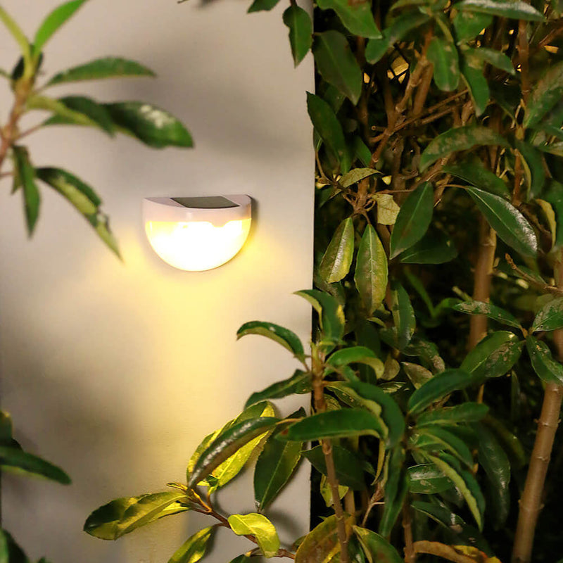 Lámpara de Aplique de Pared de Sombra de Luz Impermeable para Exterior en Semicírculo Solar 