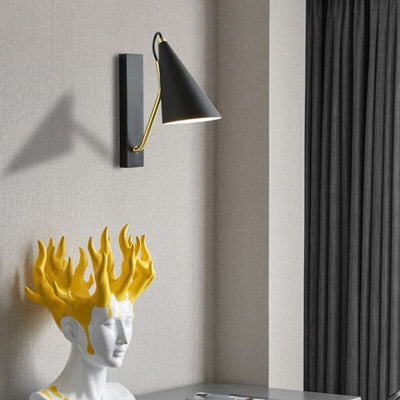 Simple Creative Iron Cone Shade Wall Sconce Lamp
