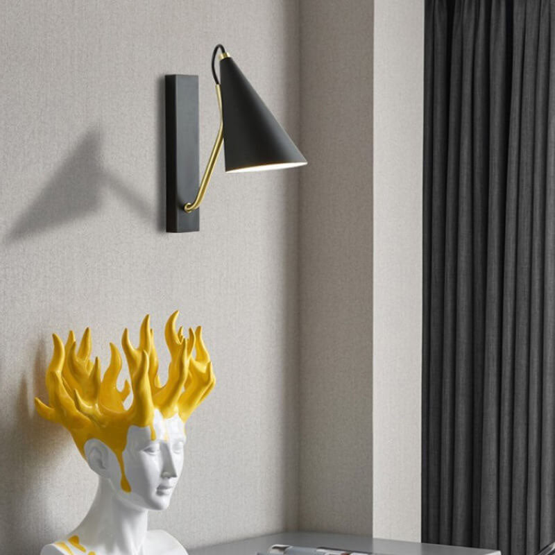 Simple Creative Iron Cone Shade Wall Sconce Lamp
