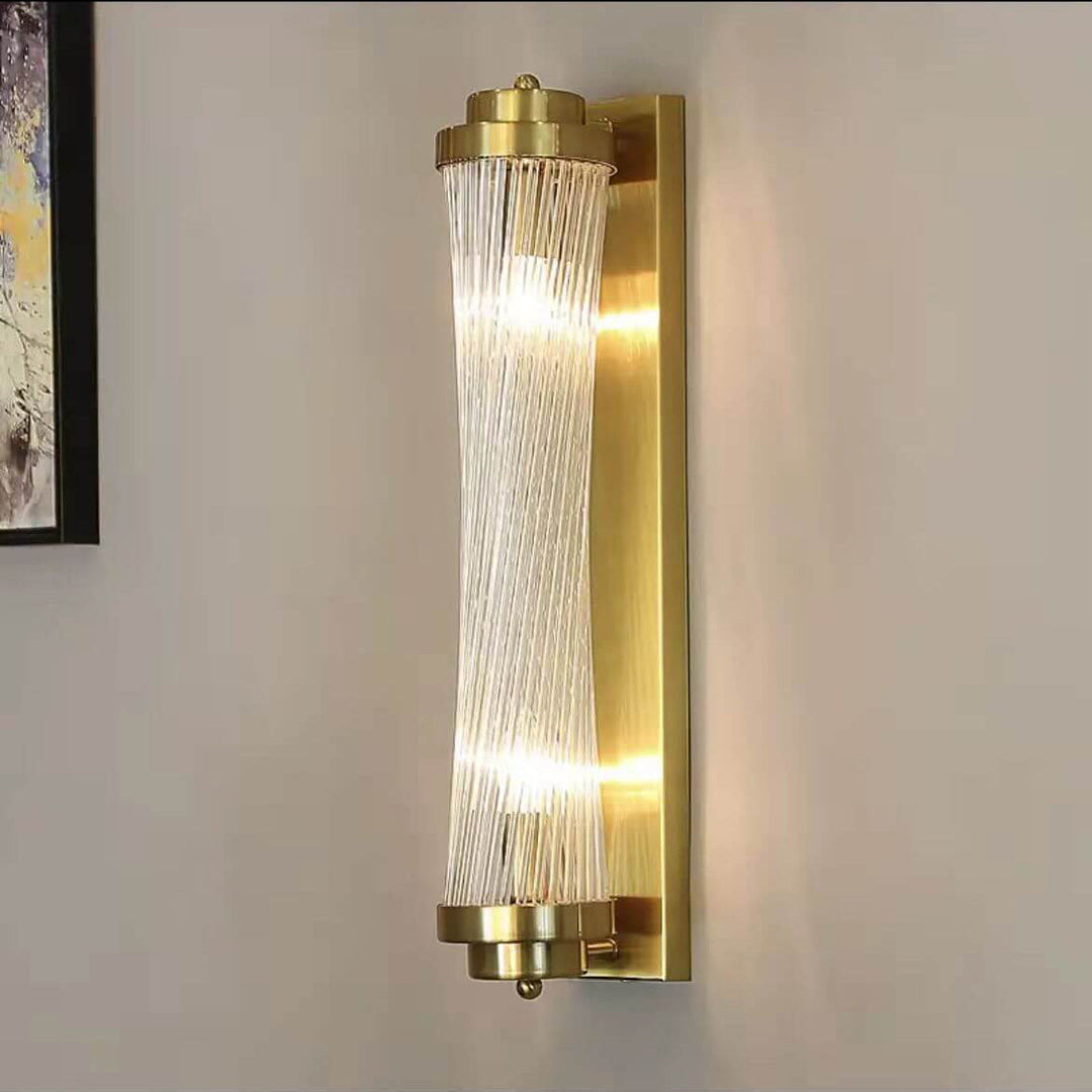 Lámpara Aplique de Pared de Lujo Moderno Cilindro de Cristal Rotación de 2 Luces 