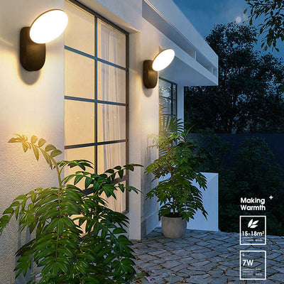 Lámpara de Aplique de Pared LED Impermeable para Exteriores de Círculo Simple 