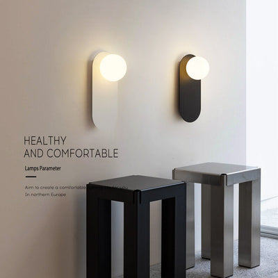 Nordic Minimalist Glass Ring Base 1-Light Wall Sconce Lamp