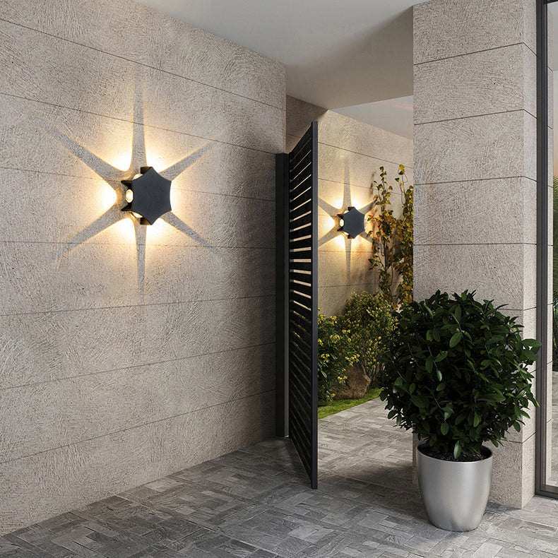 مصباح شمعدان حائط مقاوم للماء بتصميم عصري مبدع بشكل غطاء LED خارجي 