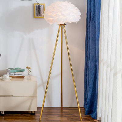 Modern Feather 1-Light Globe Standing Floor Lamp