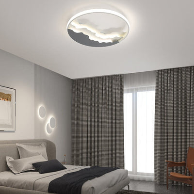 Nordic Sea Wave Round LED Flush Mount Ceiling Light