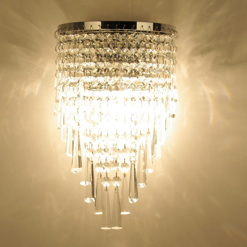 Lámpara Aplique de Pared de 2 Luces con Borlas de Cristal de Lujo Moderno 