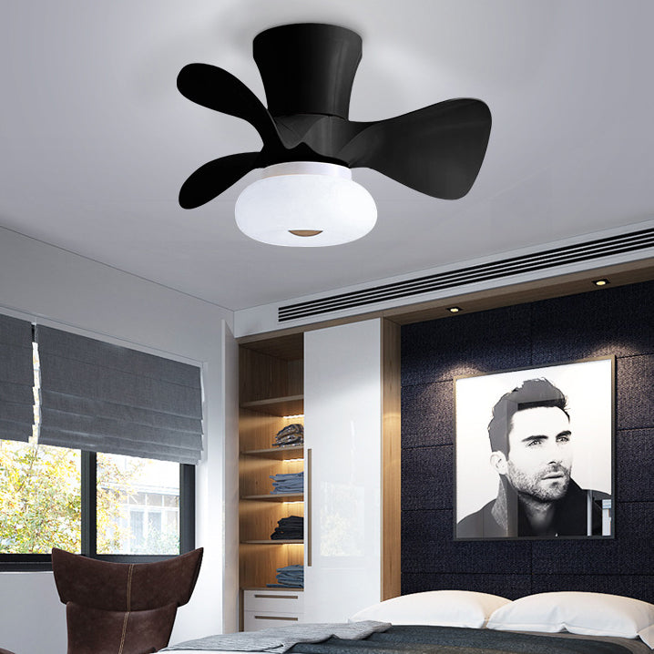Moderne nordische Macaron LED-Deckenventilatorleuchte aus ABS und Metall zur halbbündigen Montage für das Wohnzimmer 