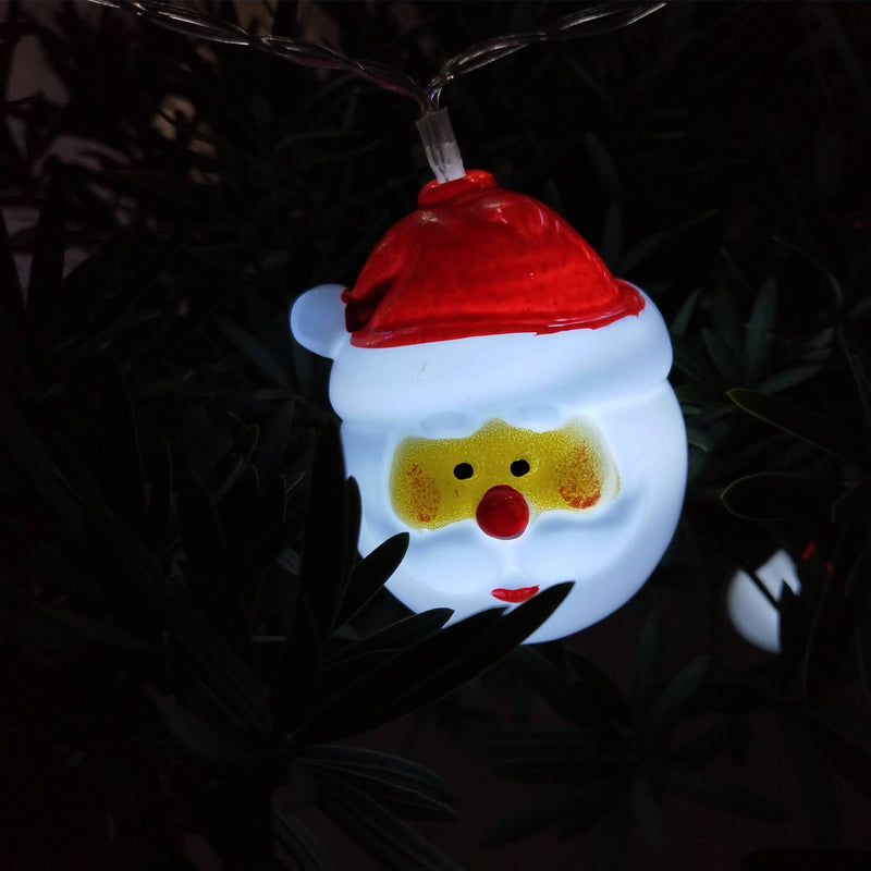 Lumières de Noël Père Noël Guirlande Lumineuse Décoration de Fête Patio 10/20 Lumières à Piles 