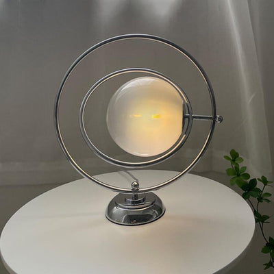 Vintage Glass Rotating Moon 1-Light LED Table Lamp