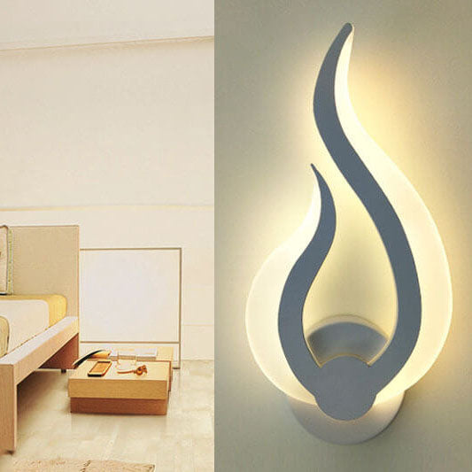 Modern Minimalist Flame Shaped Acrylic 1-Light LED Wall Sconce Lamp