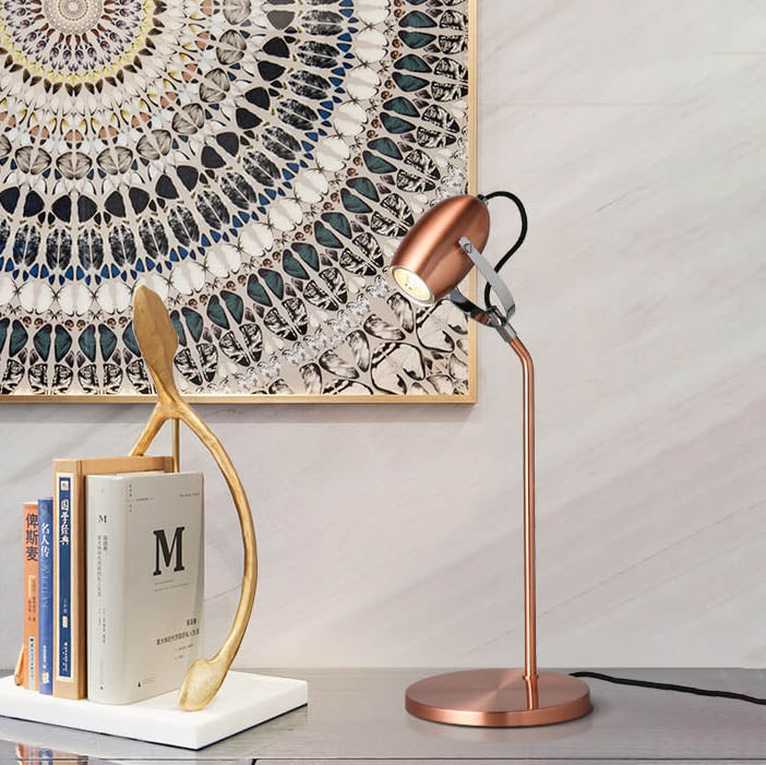 Modern Rose Gold Adjustable 1-Light LED Desk Lamp