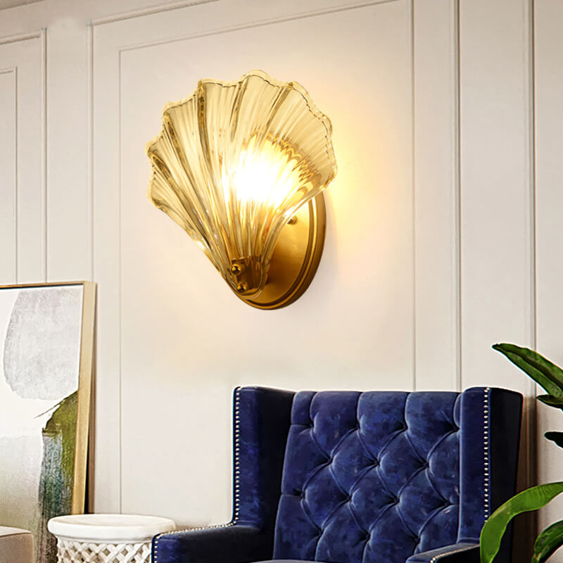 Creative Glass Shell 1-Light Wall Sconce Lamp