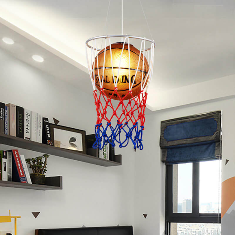 Lámpara colgante de baloncesto retro creativo de 1 luz 