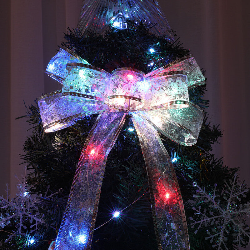 Christmas Tree Decoration Ribbon Gift LED String Lights