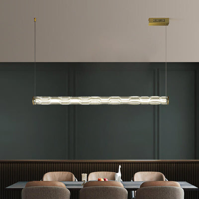 Modern Textured Glass Long Bar 1-Light LED Chandelier