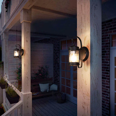 Retro Aged Lantern Outdoor Waterproof 1-Light Wall Sconce Lamp