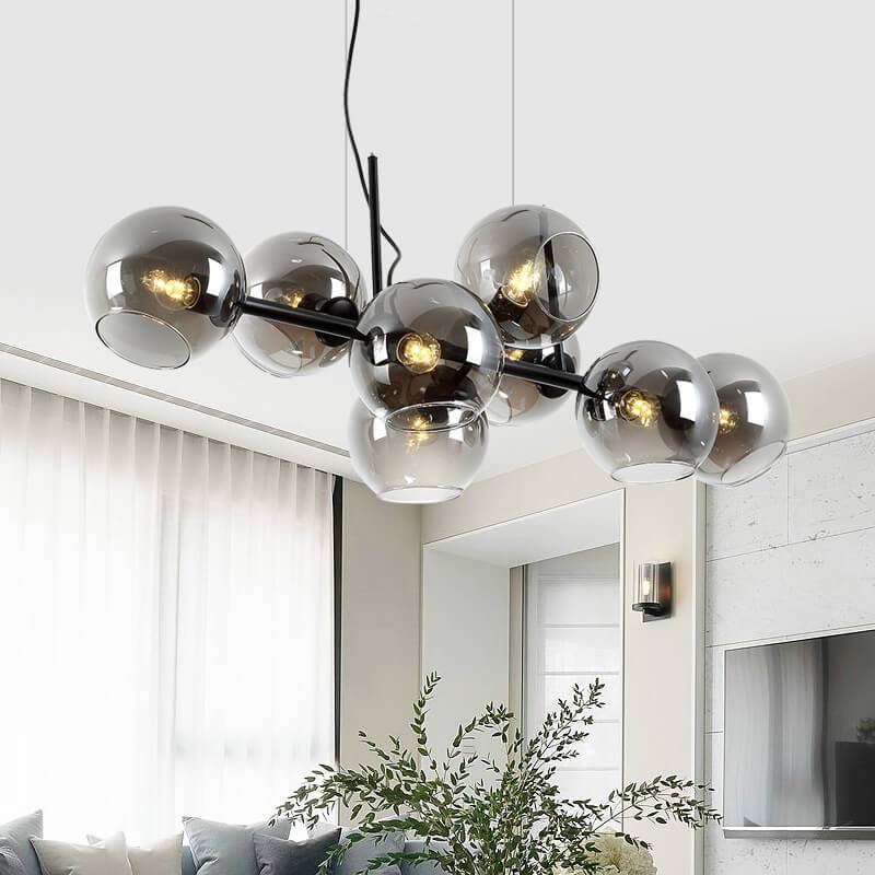 Modern Glass Magic Bean 8-Light LED Chandelier