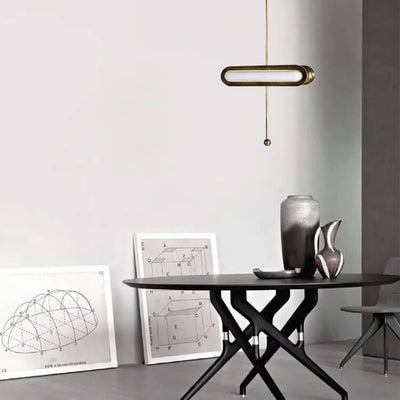 Post-modern Creative Gold Strip 1-Light LED Pendant Light