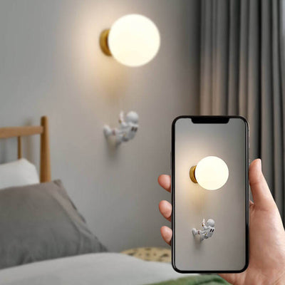 Creative Moon Astronaut 1-Light LED Wall Sconce Lamp