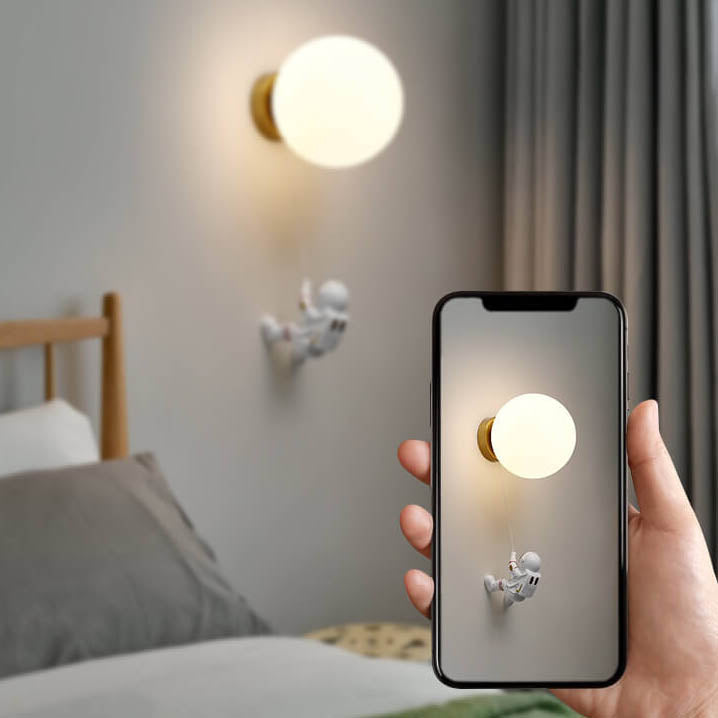 Creative Moon Astronaut 1-Light LED Wall Sconce Lamp