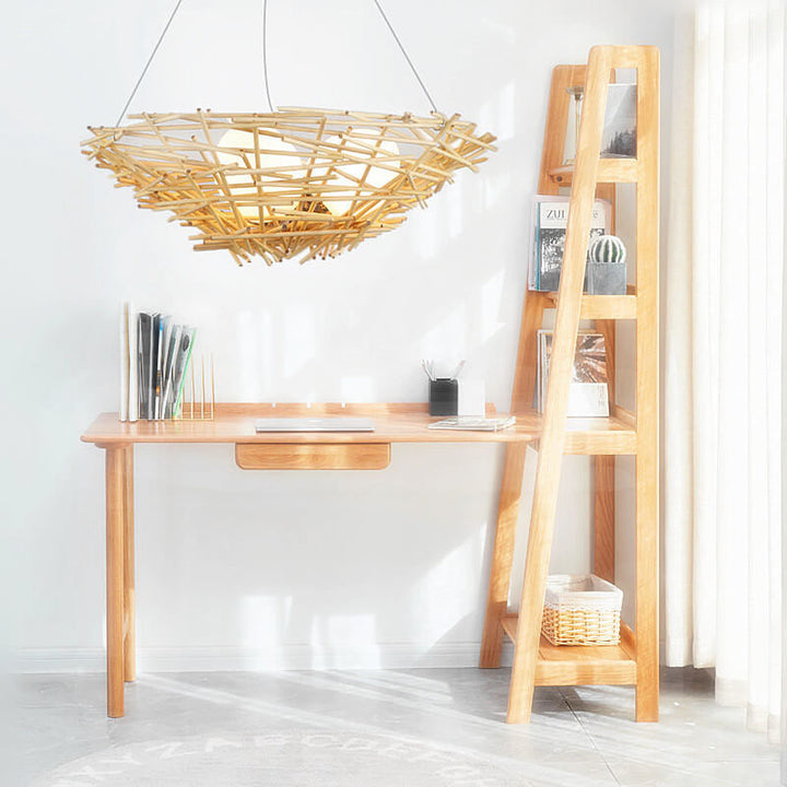 Rattan-Weben Vogelnest-förmiger 3-Licht-Kronleuchter 