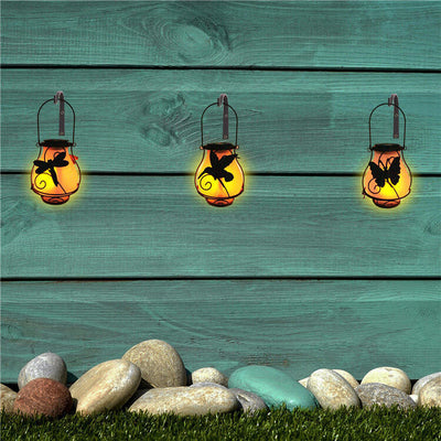 Lanterne solaire rétro à LED, luminaire décoratif d'extérieur, étanche, suspendu pour jardin 