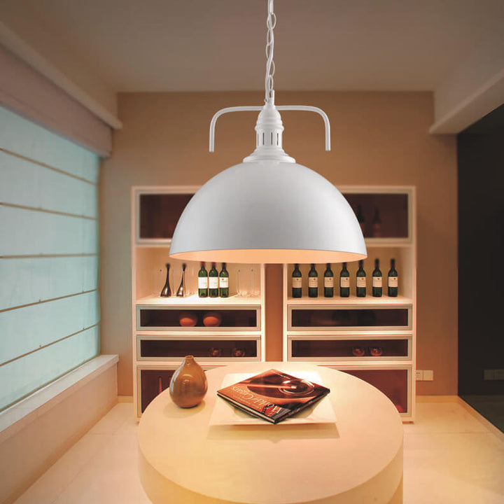 Industrial Vintage Pot Lid Dome 1-Light Pendant Light