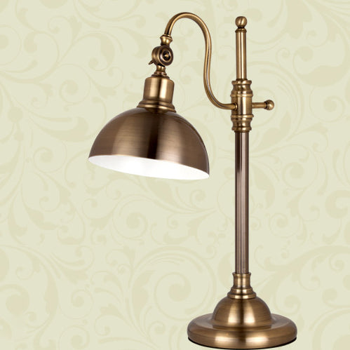 Lámpara de Mesa LED de Brazo Largo de Hierro Dorado Retro Industrial de 1 Luz 