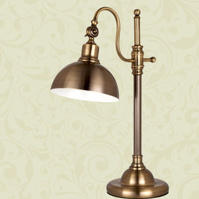 Industrielle Retro Gold Eisen Langarm 1-Licht LED Tischlampe 