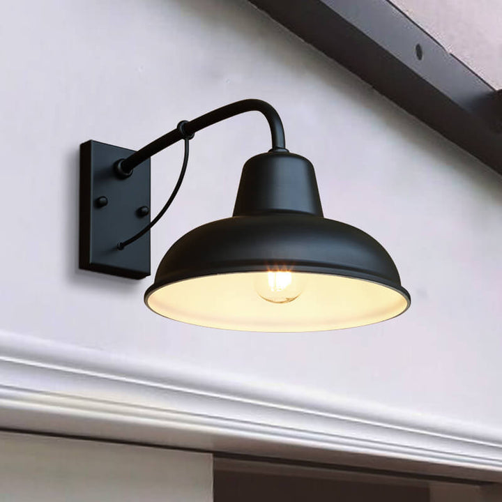 Lámpara de Aplique de Pared para Exteriores a Prueba de Agua de 1 Luz de Granero de Hierro Vintage 