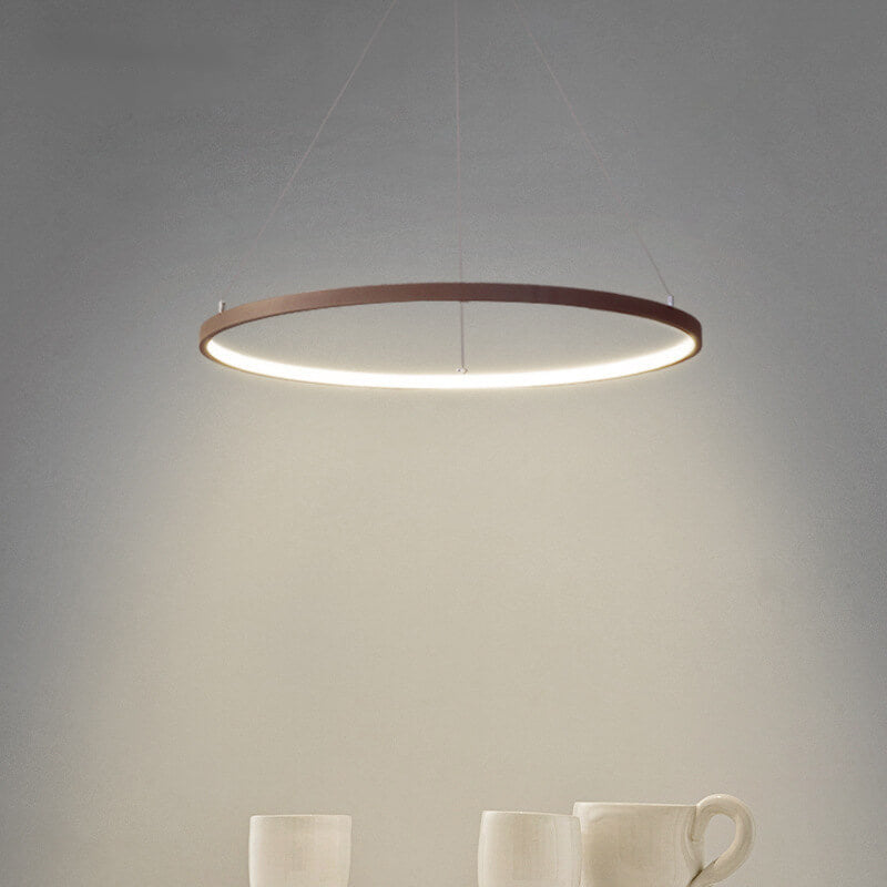 Nordic Minimalist Art Circle Alloy LED Chandelier
