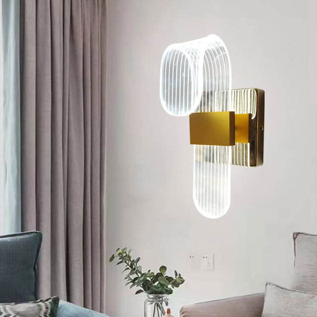 مصباح حائطي LED من الألومنيوم الأكريليكي المنحني الحديث 