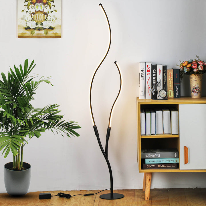 Lámpara de pie LED de línea curva minimalista moderna de 1 luz 